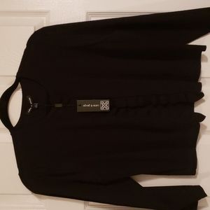 Black Cardigan with ruffled front